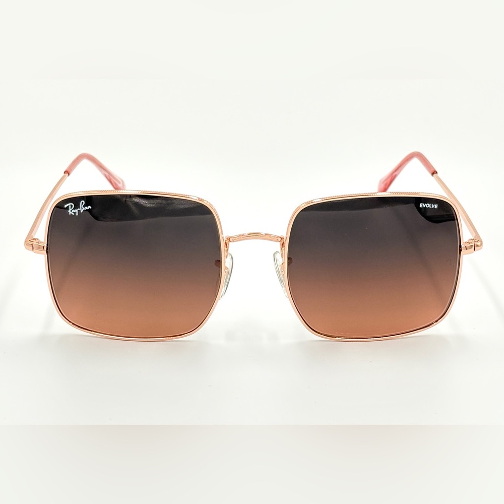 Ray-Ban Womens Sunglasses Rose Lens RB1971 Square Metal Frame 9151/AA  54-19-145 - Picture 5 of 16